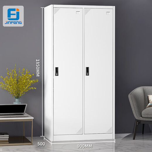 Jinfeng employee locker locker steel iron wardrobe dormitory changing wardrobe shoe cabinet thickened warm white two-door locker