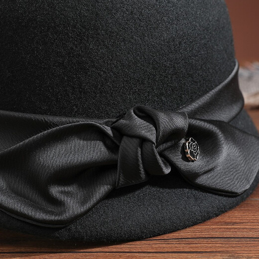 PTAH autumn and winter hat for women, versatile temperament, wool beret, elegant bow top hat, retro woolen felt hat, purple, one size fits all, adjustable