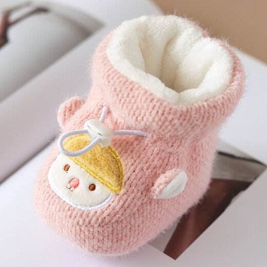 
Ruiyang baby shoes winter baby foot protection shoes newborn cotton shoes plus velvet to prevent falling off 12 months men's shoe cover autumn and winter pink meatballs 10cm inside length Reference 0-5 months