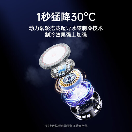 毕亚兹【制冷增强 | 流光特效】手机平板散热器 磁吸半导体降温神器游戏直播适用于苹果安卓专用YX74黑色