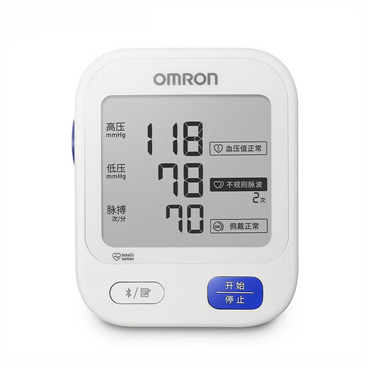 欧姆龙（OMRON）电子血压计上臂式血压仪 进口芯片老人医用血压测量仪 家用血压表 【蓝牙传输】U728T+普通电源+四节电池