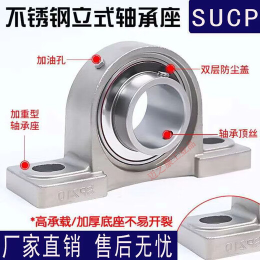 Stainless steel outer spherical bearing with seat vertical bearing seat SUCP204 UCP205 SP206 207 P208 SUCP209 (inner diameter 45) 304 shaft shell + 420 bearing