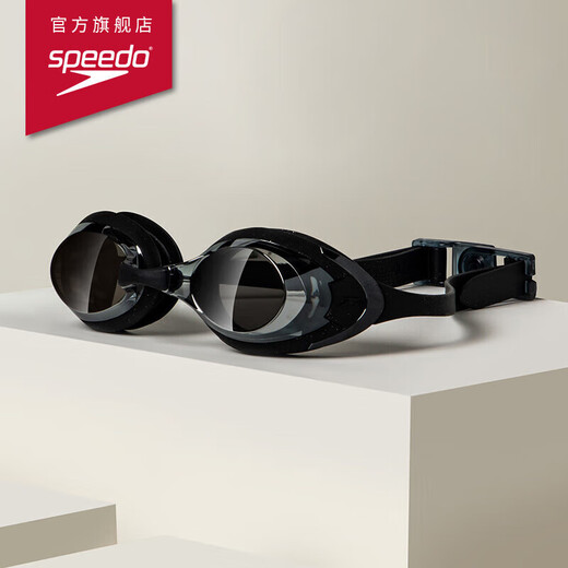 速比涛（Speedo）Cyclone3高清防雾精工镀膜泳镜游泳装备 黑色/银色