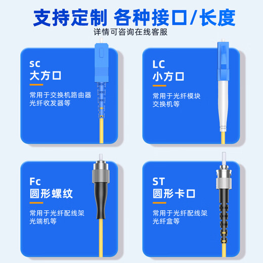慧谷 光纤跳线FC-FC单模单芯3米光纤光缆尾纤 9/125μm电信级光纤线 HG-FC-FC-SM-3