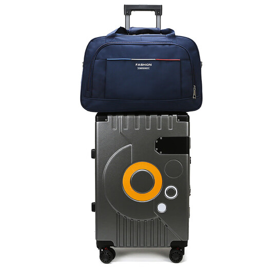 畅印大容量手提旅行包男出差行李袋可挂拉杆箱单肩手提衣服旅行袋   灰色小号