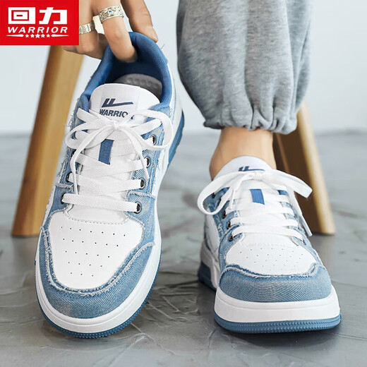 Warrior Casual Shoes Herren trendy Spleißbrettschuhe Schnürung vielseitig bequemer Männerschuhe 1449 Meter hellblau 43