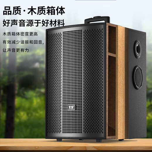 Sony Ericsson (soaiy) 12-inch square dance audio wooden high-power portable outdoor heavy bass Bluetooth karaoke special high-volume mobile trolley speaker outdoor performance dual microphone SA-X73