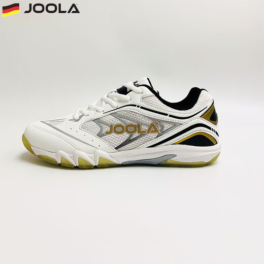 JOOLA JOOLA Raptors table tennis shoes for men and women, wear-resistant, non-slip, shock-absorbing, professional table tennis shoes, Raptors, pearl white/gold, shoes too small 38 (240mm)