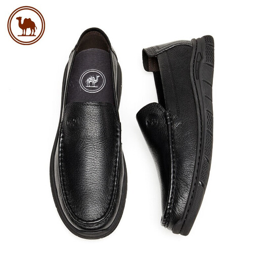 Camel Versatile British Leather Shoes Men's Business Casual Shoes Soft Leather Soft Sole Shoes PMS2210008 Black 42
