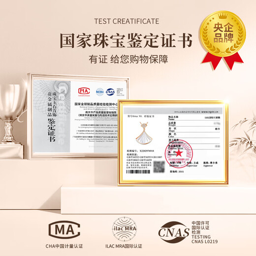 China Gold (CHINA GOLD) Diamond 18K Gold Necklace Female Lottery Gold Yibeizi Pendant Birthday Gift for Girlfriend and Wife Practical Wedding Anniversary Jingsuda-18K Gold Yibeizi Necklace-Real Diamond