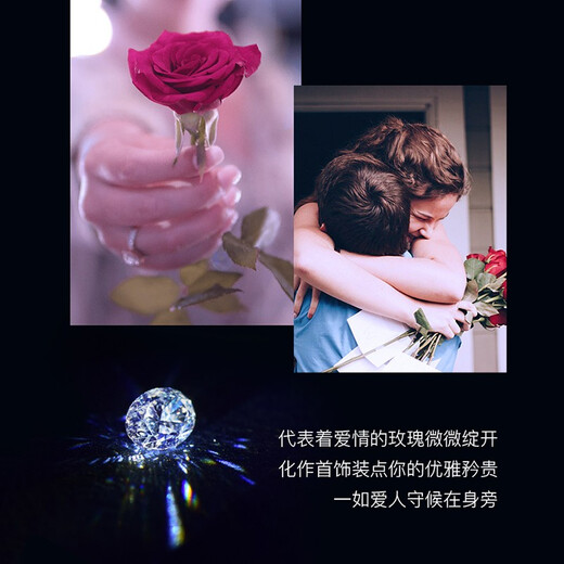 LAOLATU 999 platinum necklace for women PT950 platinum rose pendant light luxury Chinese Valentine's Day gift for girlfriend and wife 999 platinum necklace + pt950 moissanite pendant