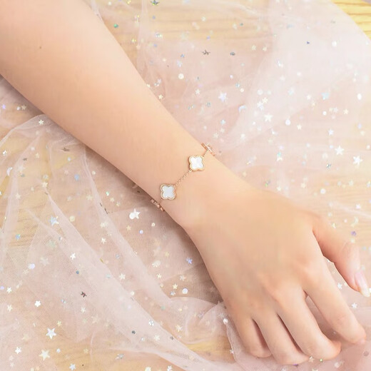 GATMEET Roman Holiday Bracelet Women's Stacked Four-Leaf Clover Bracelet as a Christmas, Valentine's Day, and Birthday Gift for Your Girlfriend and Wife Roman Holiday Bracelet + Black Four-Leaf Clover Bracelet