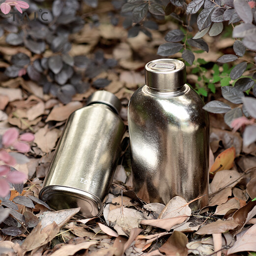 TAIC Titanium Pure Titanium Large Capacity Sports Outdoor Water Bottle Fitness Cycling Back-Type Bottle Cover Single Layer Portable Monet Hanhai Blue 1000ml