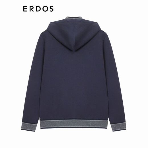 ERDOS spring and summer hooded long-sleeved contrasting striped comfortable casual fashion men's cardigan jacket navy blue L 175/96A