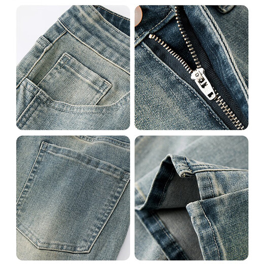 
Lomon jeans men's trendy brand men's loose straight 2025 spring and autumn new men's American casual fashion trousers 9901 nostalgic blue L