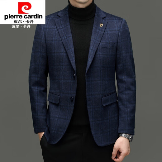 Pierre Cardin high-end autumn and winter cashmere suit men's business high-end men's casual smooth woolen suit jacket navy blue 5558 style 175 yards recommended 130Jin Jin equals 0.5kg -140Jin Jin equals 0.5kg