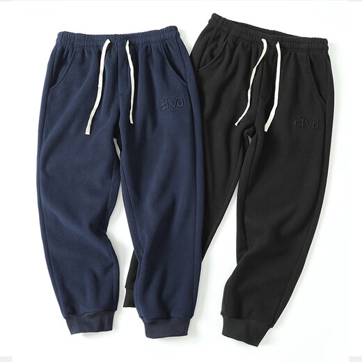 
PANGQIN (PANGQIN) extra large size men's pants fleece autumn and winter style trousers fat plus fat plus larger casual loose pants 9901 black 4XL