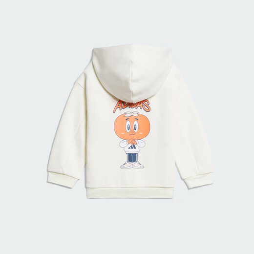 阿迪达斯（adidas）童装春节款红色宝宝运动休闲长袖连帽套装  JF3882粉 98cm 