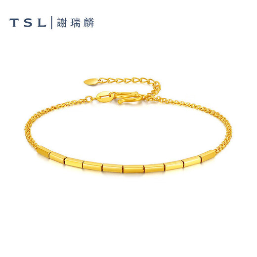 Xie Ruilin (TSL) gold bracelet for women 5G technology pure gold square tube bracelet hand jewelry gift XK679 about 3g