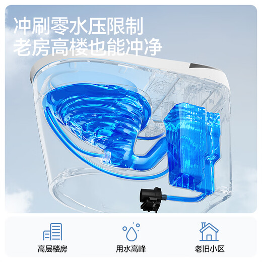 九牧（JOMOO）智能马桶无水压限制带水箱脚感离座自动冲除臭抗菌座圈烘干坐便器 升级魔力泡-无水压-脚感冲ZS690 400mm