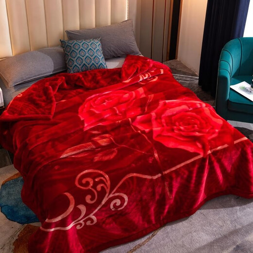 Antártica Manta de invierno Colcha de colcha engrosada Manta Bed de invierno Camino único Oficina única Rasher Rasher Bed Manta CC-653 Dahong 150x200cm aproximadamente 5 Jin [Jin es igual a 0.5 kg]