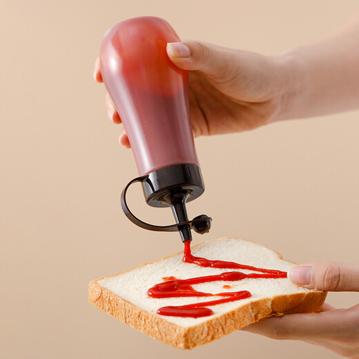 Japan imported squeeze bottle kitchen seasoning bottle salad dressing jam bottle sauce bottle plastic pouring honey squeeze bottle white small 250ml