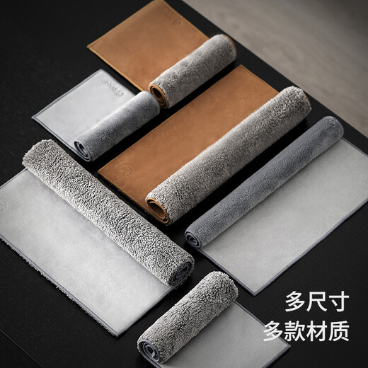 Unclumsy high-end thickened plush absorbent tea towel, painted Zen towel tea cloth, special tea tablecloth, pot rag 4-coffee thickened tea towel 40*30