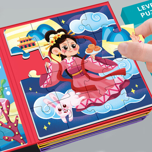 Miaowaer Puzzle 3 bis 6 Jahre altes Flachbild Baby Puzzle 2 Kinder Tier Magnet 4 Transportkindergarten Magnetische Spielsachen [Voller Satz von 8 Büchern] 4-in-1 Magnetic Puzzle Book