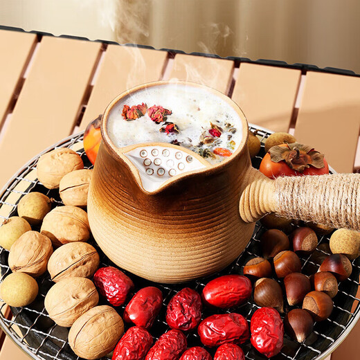 Eight Thousand Lines Fireside Tea Kettle Ceramic Side Handle Roasted Milk Can Large Capacity Indoor and Outdoor Tea Making Equipment Can Be Used to Boil the Kettle over an Open Fire