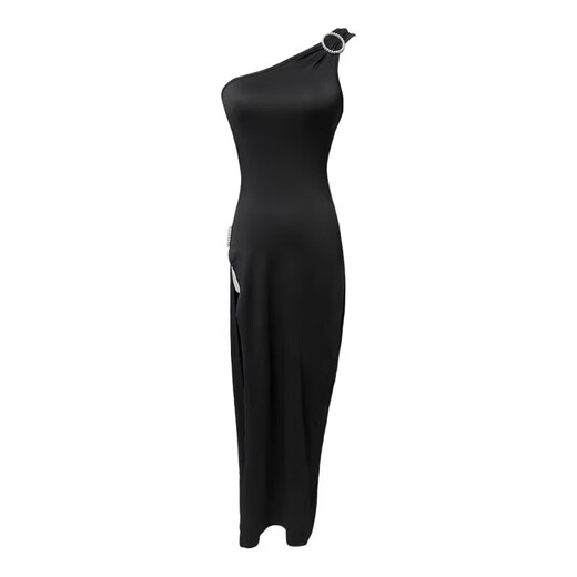 Tangjun Club nocturno para mujeres Sexy Dress Sexy Club nocturno Pemperamento Ropa de trabajo Mostrando figura Figura de cintura alta Vestido de noche Falda larga S