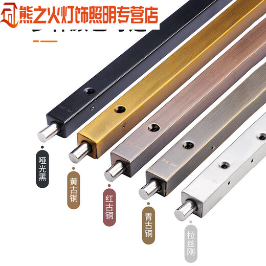 Junmo double-door wooden door concealed latch 304 stainless steel anti-theft door extended door latch upper and lower double door concealed latch 18-inch 460mm 304 stainless steel - brushed silver