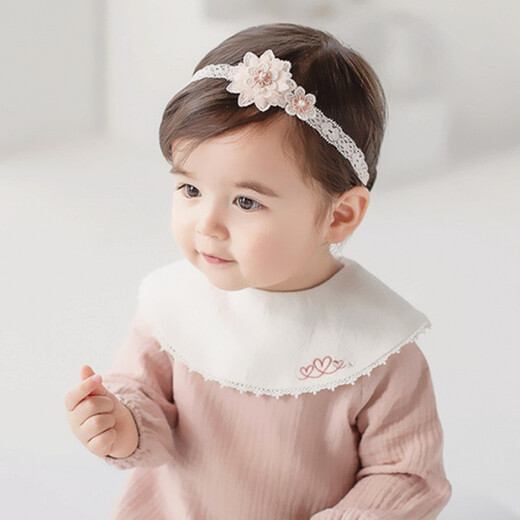 
Midur Korean baby girl hairband baby girl headband headband flower 100-day hair accessories one year old hairband princess infant braised door pink (May flower hairband)