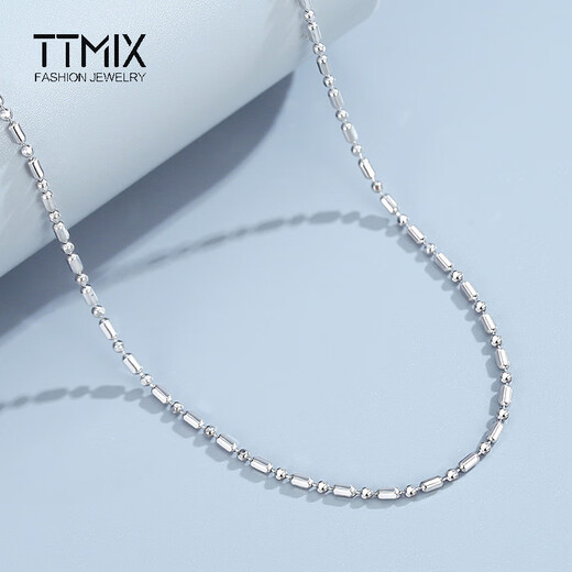 TTMIX high-end sense pt950 platinum necklace plain chain platinum clavicle chain women's neck jewelry ball column chain 8.5-8.7g 60cm thick 1.5mm