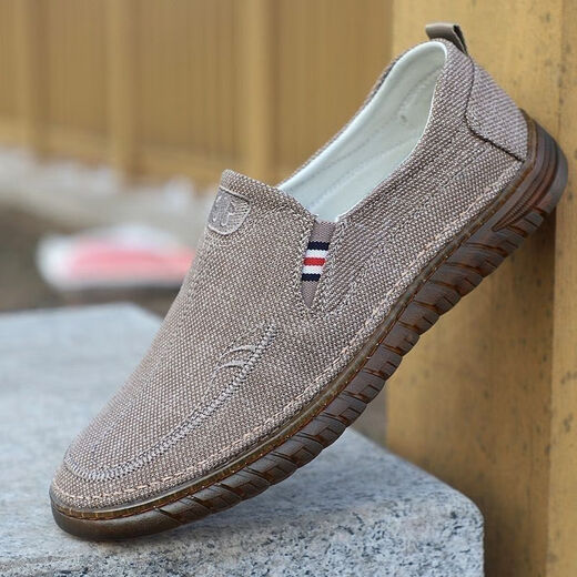 Changxiang Huili old Beijing cloth shoes men's shoes for spring and summer new breathable ice silk canvas shoes beef tendon sole anti-slip one-foot shoes FH-longfoot-633 gray 42