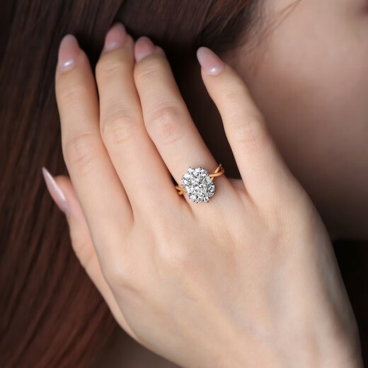 DidiZoo 18-cent gold electroplated oval 3 carat diamond ring for women dove egg luxury group set zircon live ring white gold & rose gold divided gold electroplating