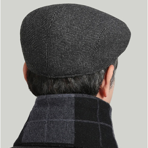 Hengyuanxiang elderly hat men's peaked cap winter thickened warm ear protection grandpa forward hat new year birthday gift