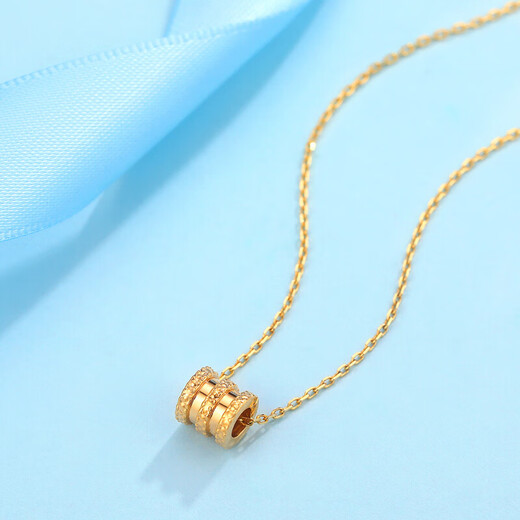Zokai small waist pendant yellow 18K gold necklace simple versatile necklace birthday gift D06864