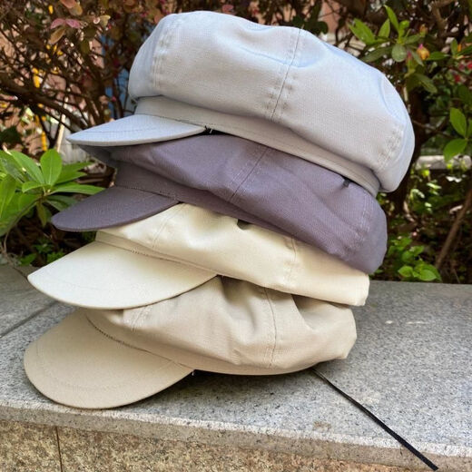 KAROND new product octagonal hat big head circumference canvas octagonal hat literary retro casual duck tongue painter beret large size hat for men and women spring, summer and autumn spring and summer canvas black extra large size 62CM