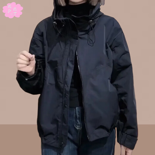 EPET2024春秋季新款女士短外套洋气休闲运动百搭短款小个子上衣夹克女 卡其米 (春秋款) L (建议100斤-115斤)