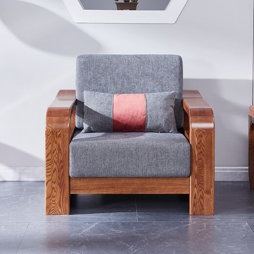 Guangming Möbel Massives Holzsofa Ecksofa Kombination Sofa abnehmbar waschbarer Shuiquliu Sofa Modernes chinesisches Sofa 3884a Einzelperson