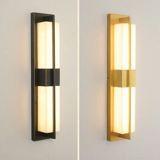 Yaotian New Chinese Style Wall Lamp Chinese Style Rectangular Living Room Background Wall TV Wall Lamp Simple Bedroom Bedside Aisle Lamp 2017 Black Gold Large Three Color Changing