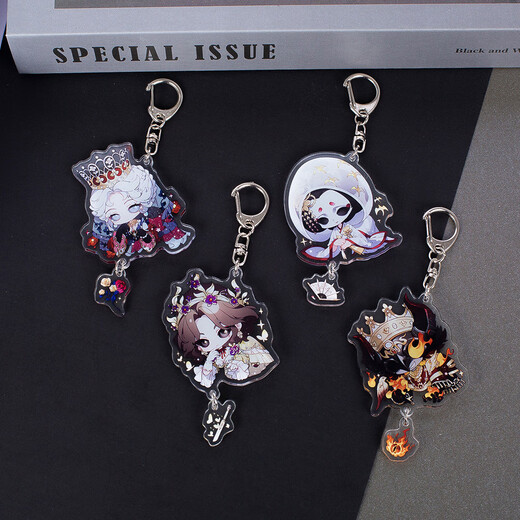 The fifth identity keychain fisherman Joseph's soul: Umbrella Jack Hermit Red Lady Red Butterfly Mezzanine Pendant YC-12609 Joseph Yazlar [9CM Mezzanine Keychain]
