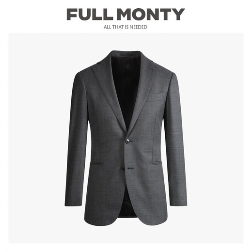 FULL MONTY spring and autumn men's suit jacket pure wool casual high-end single suit top groom wedding suit dark gray 1230 48