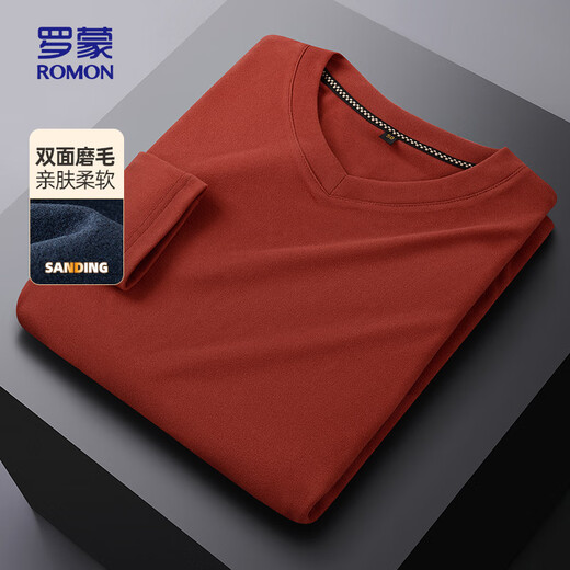 Camiseta de manga larga Romon Desarrollador de collar de pollo Autumn and Winter Camiseta informal de moda de manga larga Camiseta versátil 1518 Gray 185