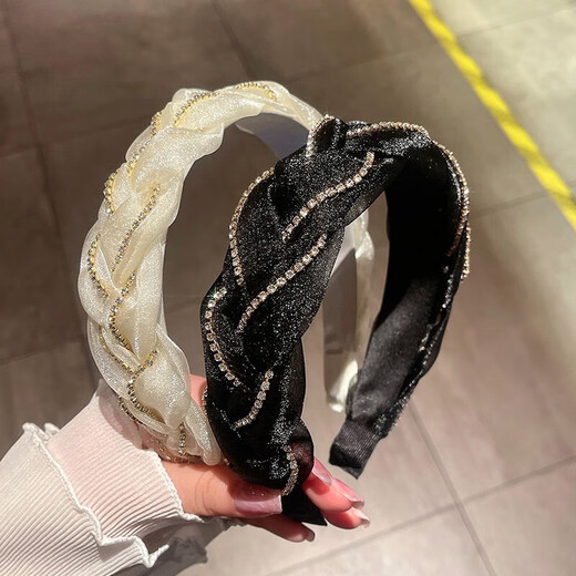 Kamalun (KAMALUN) hairband female forest style high-end rhinestone headband 2025 new pressure hair headband hair accessories for girlfriend birthday gift black + brand gift box