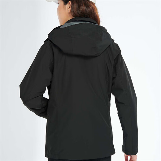 Simboo three-in-one jacket for men and women's outdoor new cold-proof wind-proof mountaineering suit autumn and winter plus velvet thickened jacket jacket 12805 black-women XL
