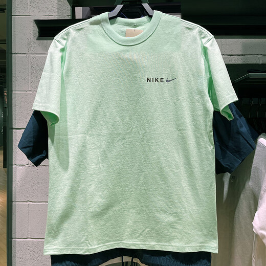 Camiseta de manga corta Nike (Nike) para hombres 2025 Summer Nuevo Sportswear Knitt Burnable Redded Round Top Halleved Top HF6172-053 HF6172-376 Green Pure Algody M Recomendado 120-130Jin [Jin equivale a 0.5 kg]