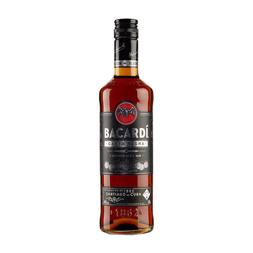 百加得(Bacardi) 洋酒 黑朗姆酒 莫吉托 基酒调酒 500ml