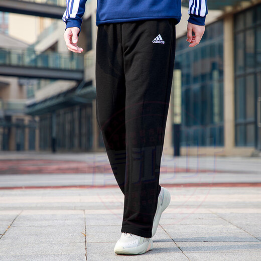 Adidas Herrenhosen 24 neue Arten von Lauftraining Sporthosen bequeme atmungsaktive Windschutzhosen Stricker Jogginghosen Casual Hosen GK9273/Klassiker Schwarz-Terry/A größerer Größe XL 185/92