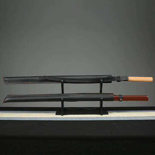 Kampfkunstmesser, Holzmesserstock Festholes Holzschwert, Buchenholz, rotes Eisenholzmesser, jude japanische Kendo -Training Animation Cos Suzhen BR688 Integrales Stickmesser + Leder Scheide 100 cm Buchenholz Holz
